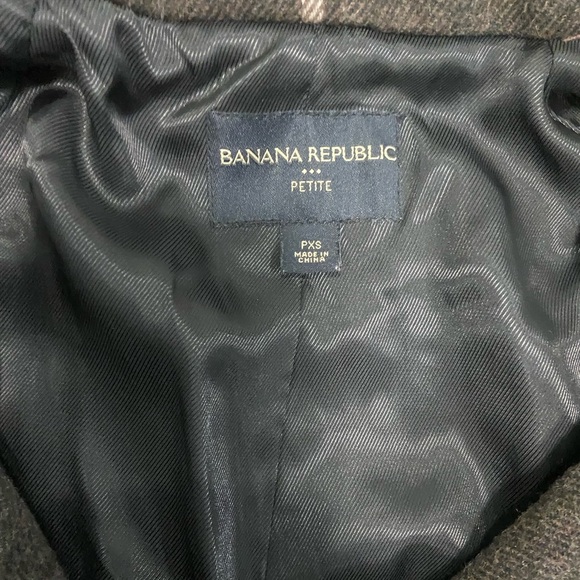 Banana Republic Brown Checkered Pea Coat - Picture 3 of 4